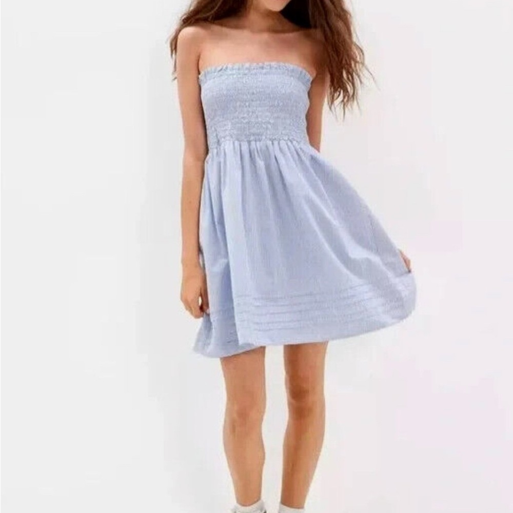 American Eagle Outfitters Light Blue Striped Dress XS